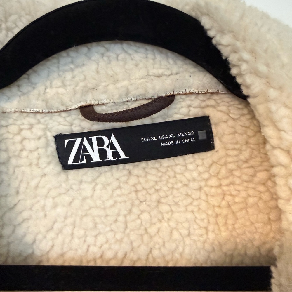 Zara Brown Shearling Fleece Jacket - Picture 4 of 8